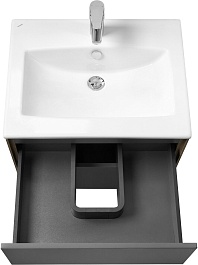 Акватон Мебель для ванной Сохо 60 R графит софт/дуб веллингтон – фотография-5